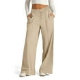 thumbnail image 1 of Sucegi Women's Drawstring Elastic Waist Solid Color Stylish Wide-Leg Casual Trousers – A Must-Have for Autumn & Winter, 1 of 6