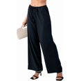thumbnail image 1 of Sucegi Women's Striped Wide-Leg Pants Elastic Waist with Drawstring | Loose Fit for Concealing Imperfections | Perfect for Daily Commute, 1 of 5