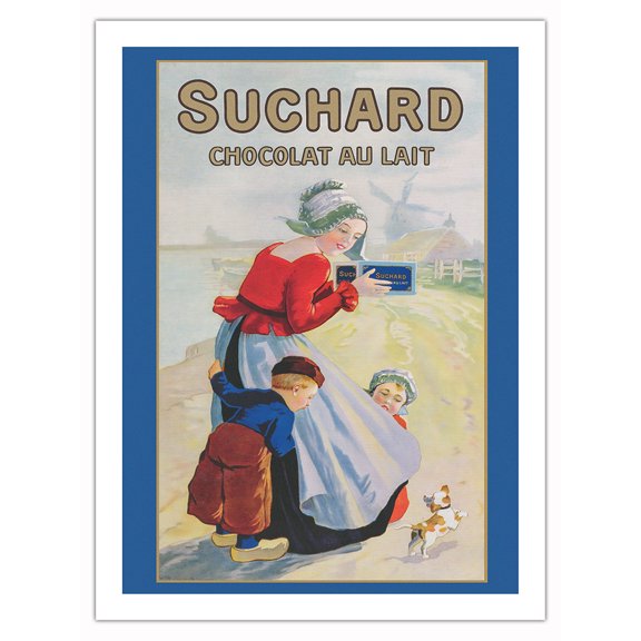 Suchard Milk Chocolate (Chocolat au Lait) - Netherlands - Vintage Advertising Poster c.1920 - Fine Art Matte Paper Print (Unframed) 24x32in