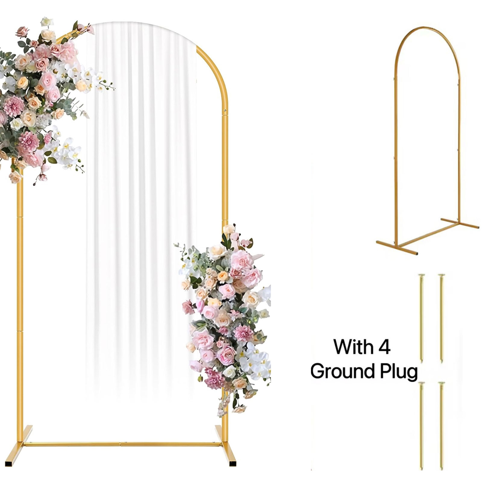 Garfans Wedding Arch Circle Balloon Arch Frame Round Backdrop Stand for ...