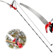 Suchtale 14ft Telescopic Pole Saw, Manual Tree Pruner with Carbon Steel Blade for Pruning High Branches
