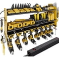 thumbnail image 1 of Suchtale Power Tool Organizer with Charging Station,33.2" Garage 8 Drill Holders Wall Mount,3 Layers Heavy Duty Metal Tool Shelf with 8 Outlets Power Strip, Gift for Men, Father, Yellow, 1 of 8