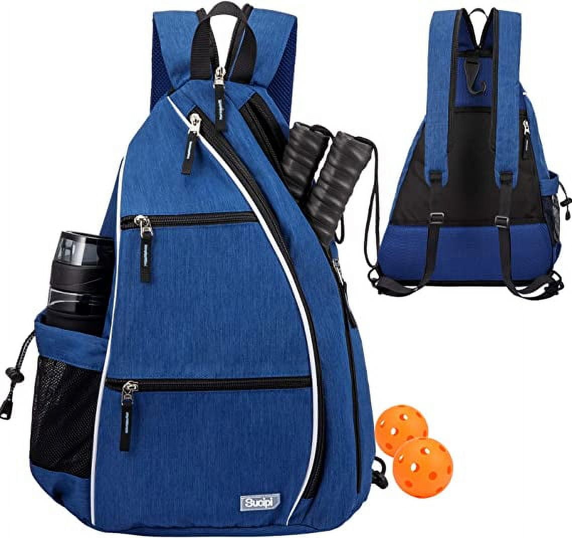 Athletico Sling Bag - Crossbody Backpack for Pickleball, Tennis, Racketball, and Travel for Men and Women (Blue)