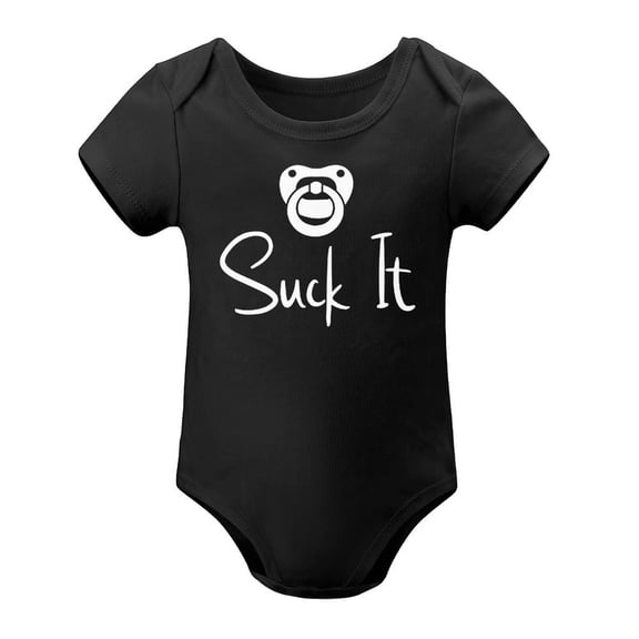 Suck It - Baby Clothes - Funny Newborn Bodysuit Outfits for Boys And Girls Black-style 9months
