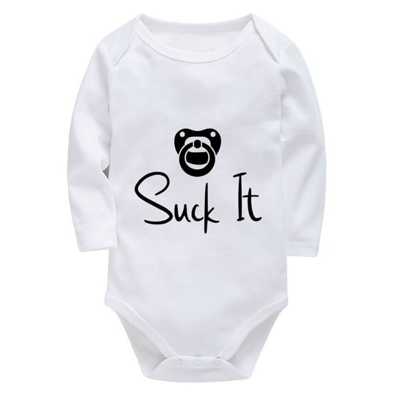 Suck It New Born Clothing Boy Long Sleeve Take Home Baby Girl Outfit White Baby Girl Onsies0-3 Months