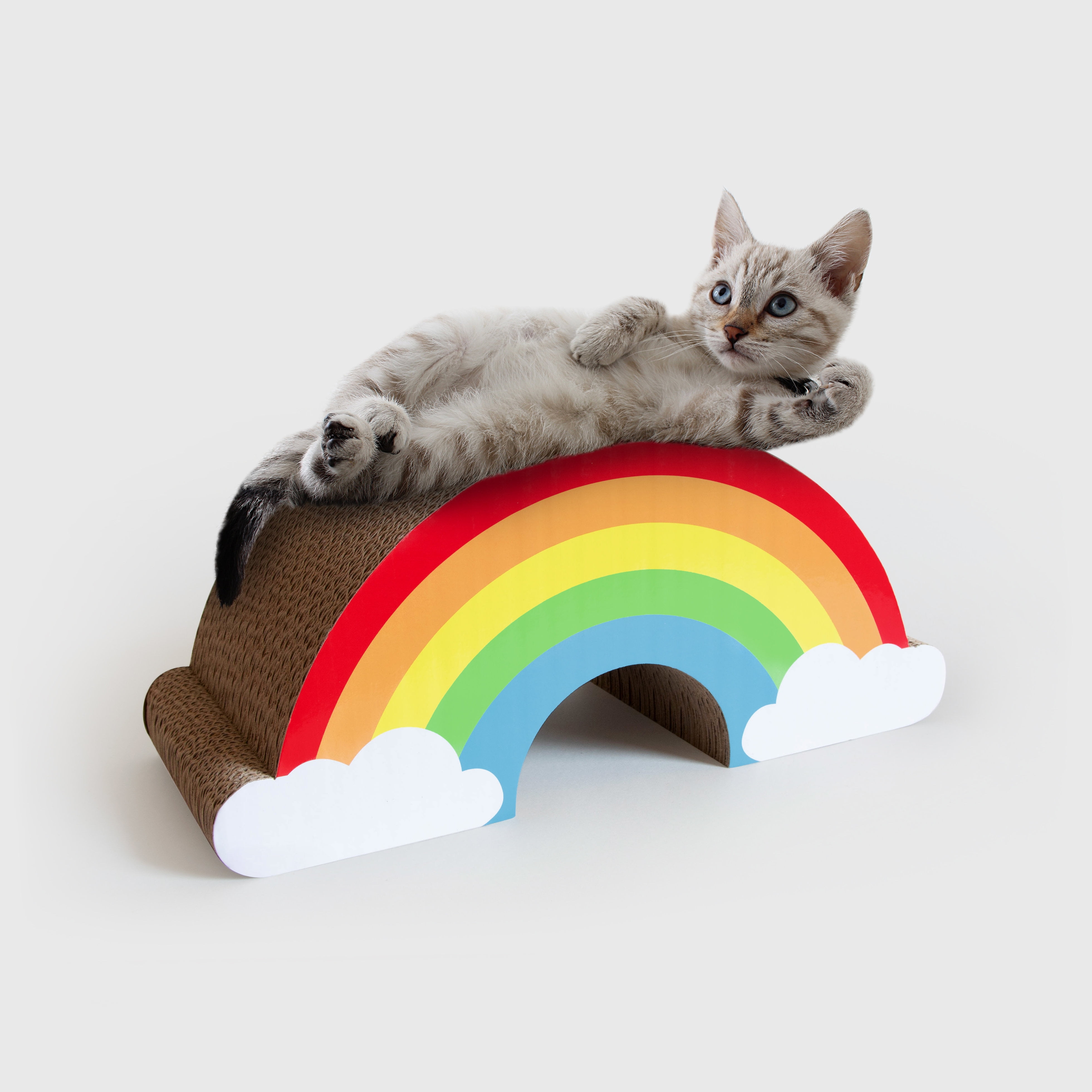 Suck UK | Cat Scratcher Rainbow | Cardboard Cat Scratch Pad | Cat Supplies | Rainbow