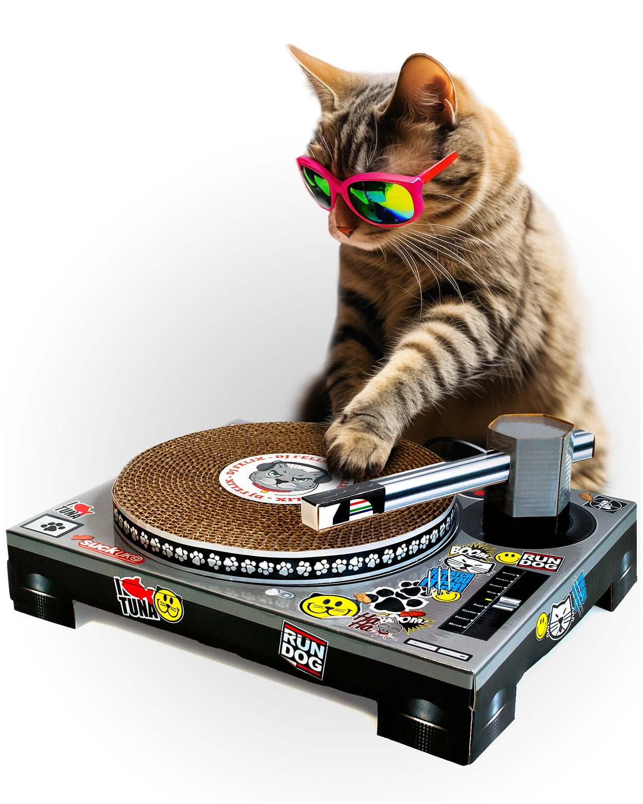 Suck UK DJ Decks Cat Scratcher, Cardboard ClawFriendly Scratching