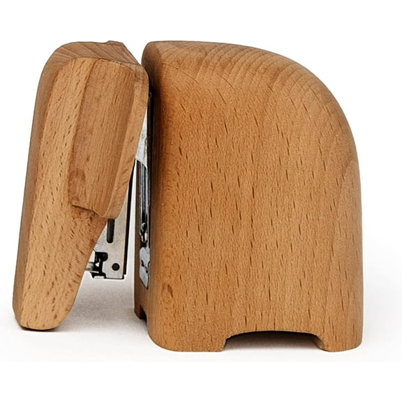 Suck UK Elephant Stapler | Elephant Gifts for Animal Lovers | Wooden Elephant Desk Accessories | Office Supplies for Unforgettable Desk Decor | Office Desk Staplers | Elephant Decor | Small