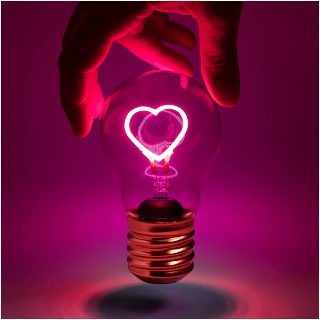 Suck UK, Heart Light Bulbs, Battery Operated Light Bulb & Table Lamp, Rechargeable USB Light Bulb, Cordless Night Light For Romantic Room Decor  & Mood Lighting