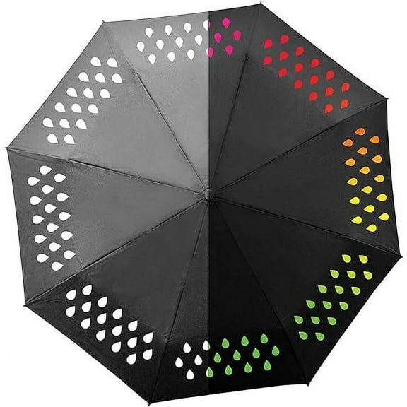 Suck UK | Mini Color Changing Umbrella | Rainbow Umbrella | Color Changing Umbrella When Wet | Compact Umbrella & Mini Umbrella For Travel | Umbrella For Rain | Travel Umbrella & Portable Umbrella