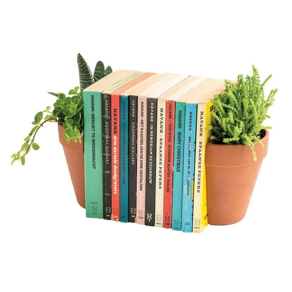 Suck UK Plant Pot Bookends | Decorative Flower Pot Holders | Set of 2