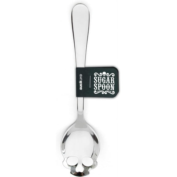 Suck UK Skull Teaspoon | Gothic Sugar Spoon | Spooky Coffee & Halloween Gifts