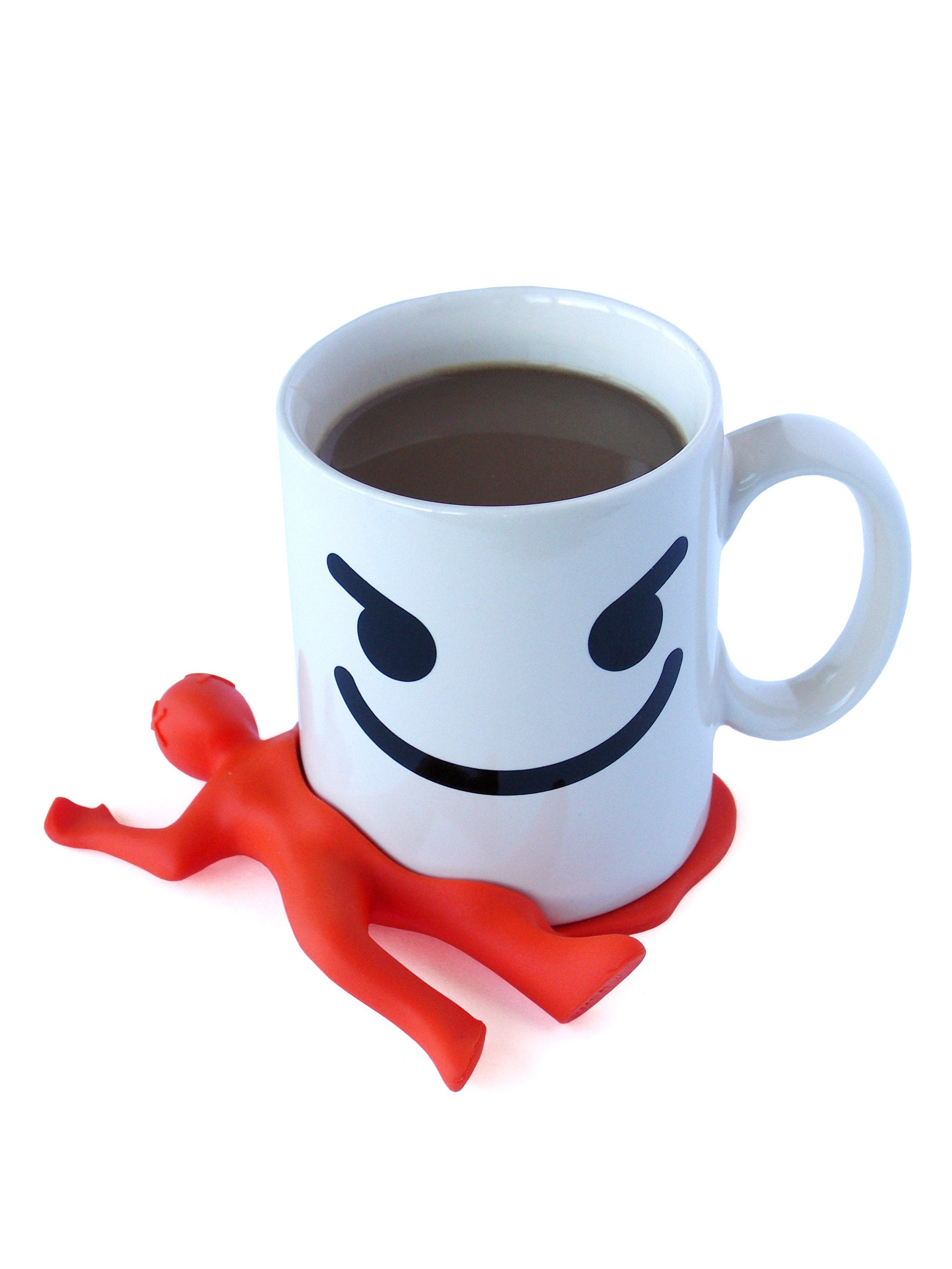 Suck UK Splat Stan Silicone Drink Coasters, Funny Desk Decor