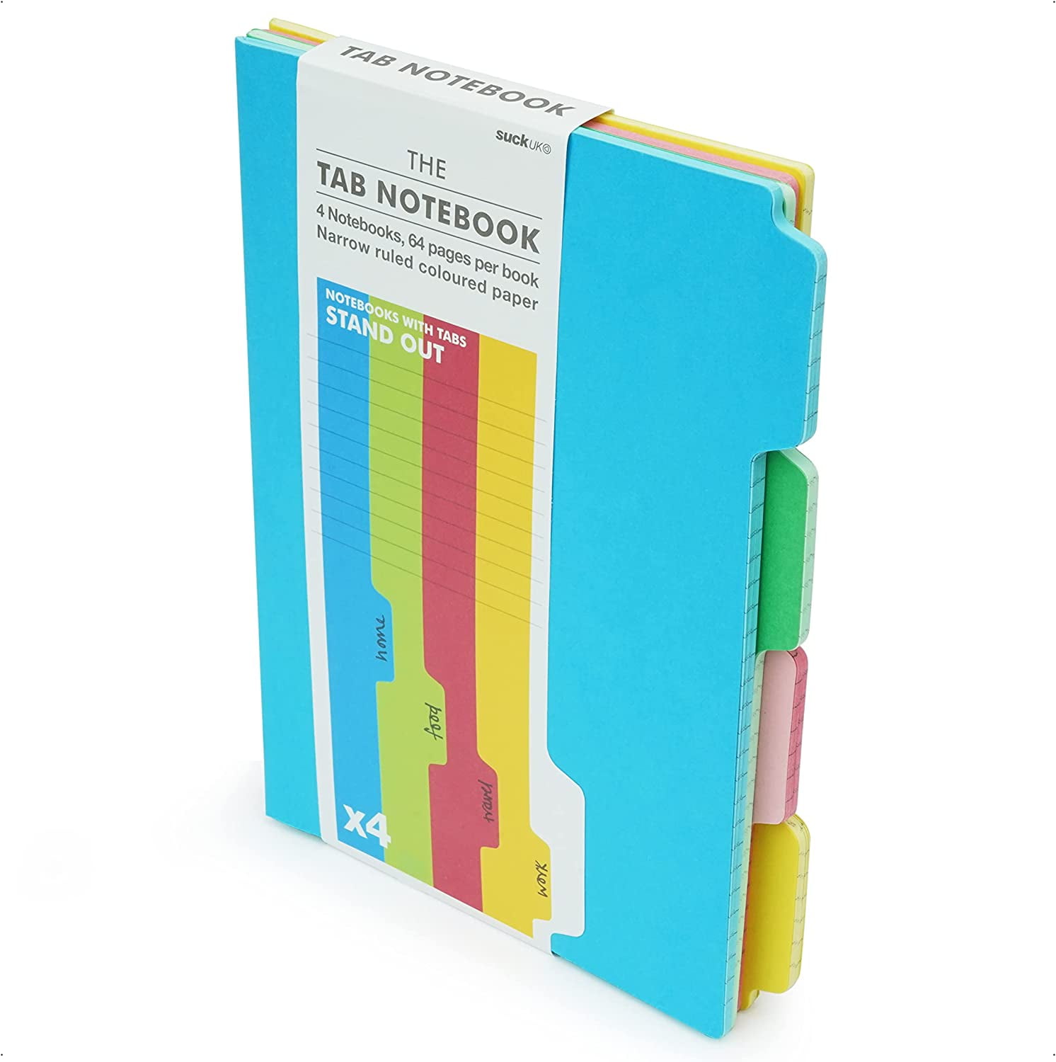 Suck UK Tabbed Notebook, A5 Notebook With Dividers, Project Note Pad & Tabbed Notebook For Work