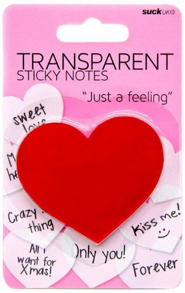 Suck UK Transparent Sticky Notes Heart Shaped Post It Notes Aesthetic  School Supplies & College Essentials Translucent Sticky Notes For Note  Taking Clear Post It Notes Or Page Markers 