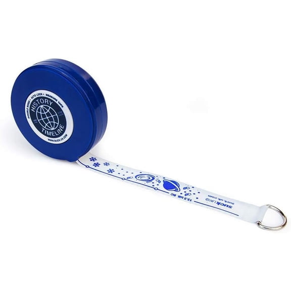 Suck UK World History Tape Measure | 3m Double-Sided Ruler | Kids DIY Tools