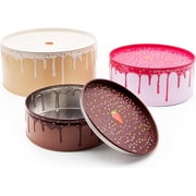 Suck UK Cookie Tin | Round Airtight Cake & Cookie Storage Tins | Set of 3