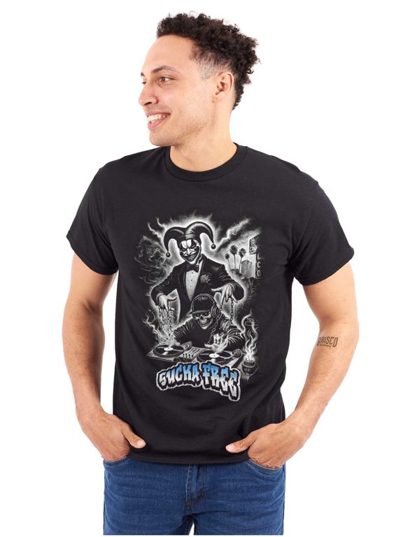 Sucka Free Skeleton DJ Clown MC Men's Graphic T Shirt Tees Brisco Brands X