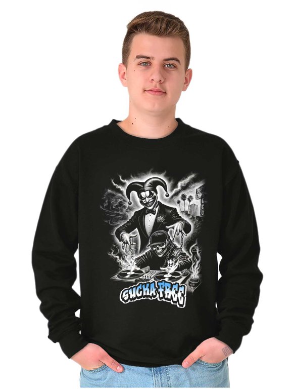 Sucka Free Skeleton DJ Clown MC Sweatshirt for Men or Women Brisco Brands S