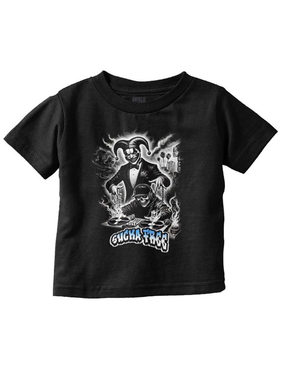 Sucka Free Skeleton DJ Clown MC Toddler Boy Girl T Shirt Infant Toddler Brisco Brands 24M