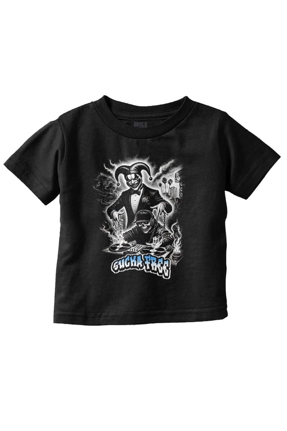 Sucka Free Skeleton DJ Clown MC Toddler Boy Girl T Shirt Infant Toddler Brisco Brands 6M