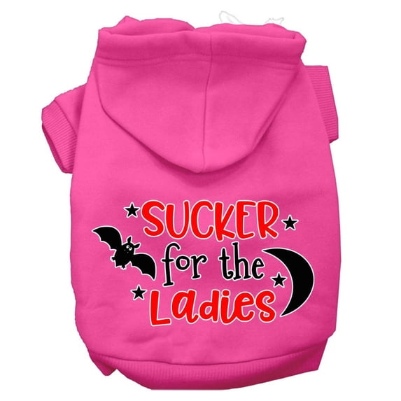 Halloween Pet, Dog Cat Hoodie Screen Printed, "Sucker For The Ladies"