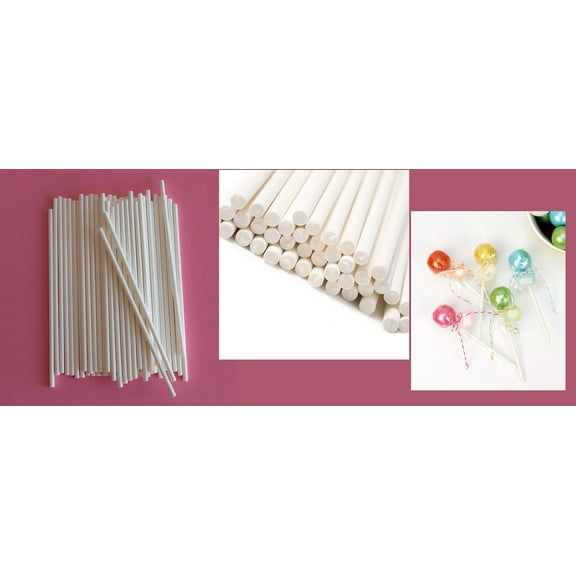 Sucker Lollipop Sticks 6" x 5/32" 100 ct. Candy & Chocolate Cake Pop Making