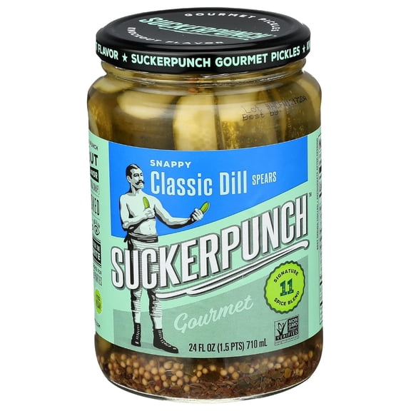 Suckerpunch - Classic Dill Spear Pickle - 24 Oz, Case of 6