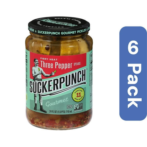 Suckerpunch Three Pepper Fire Pickle Spears 24 oz (Pack Of 6)