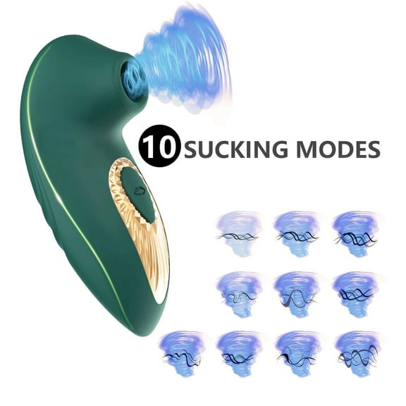 Sucking Vibrator Suction Vibrator for Women Clitoris Stimulator with 10 Modes - Adult Sex Toys for Women Couples,Green
