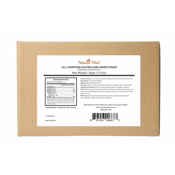 Sucralose Blended with Erythritol All Purpose Sweetener, 5 kgs (11 lbs)