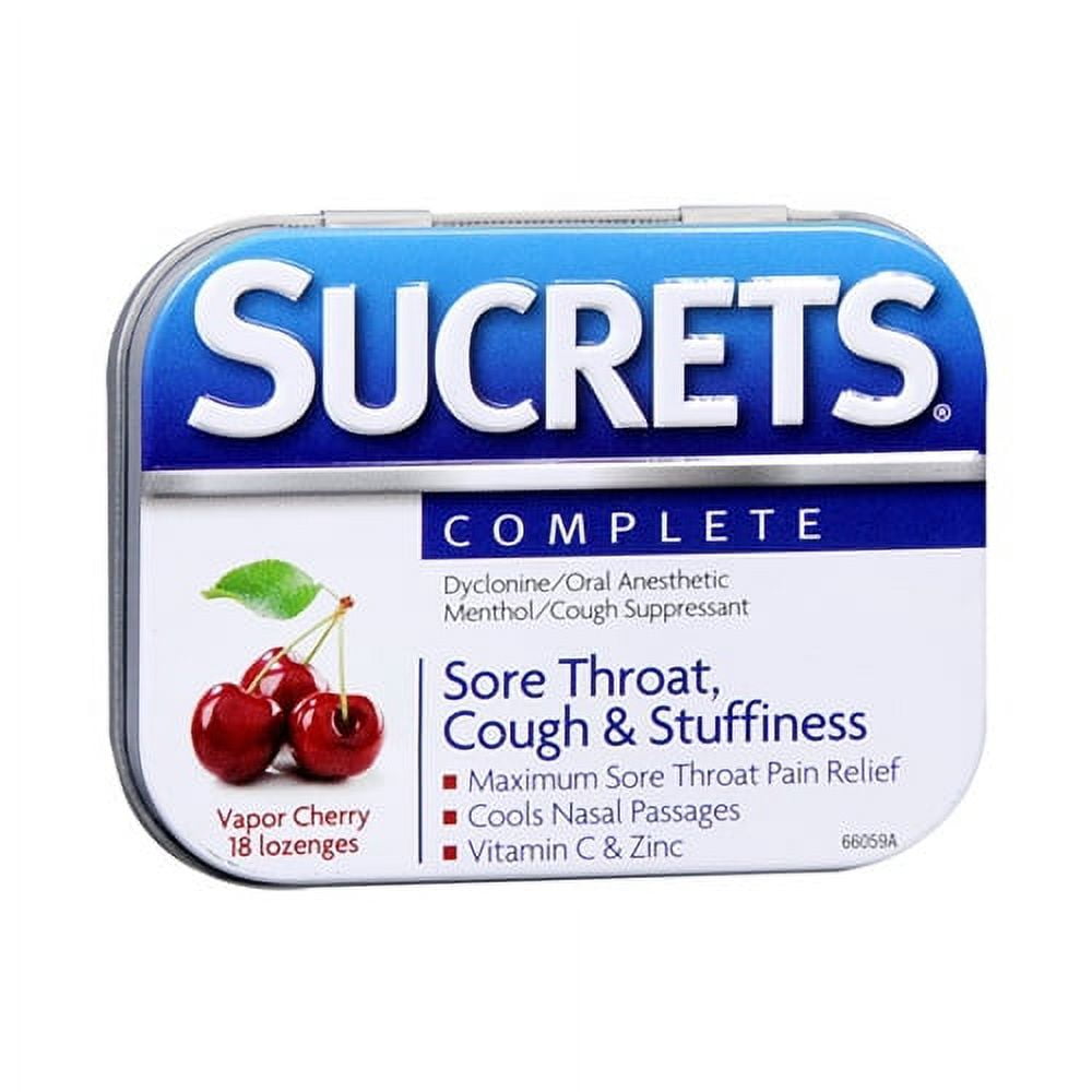 Sucrets Complete Lozenges, Vapor Cherry - 18 Ea