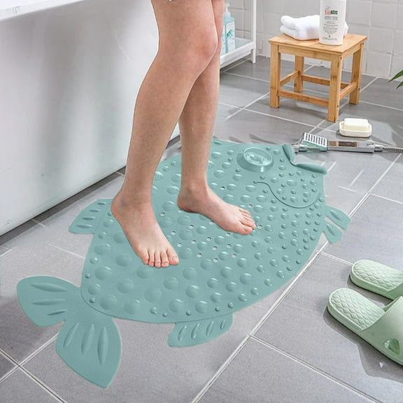 Suction Anti-Slip Bath Mat - Pvc Shower Floor Pad with Massage Nodes, Non-Skid Bathtub Safety Mat for Bathroom Wet Room Anti-Fall Protection & Decor (Green)