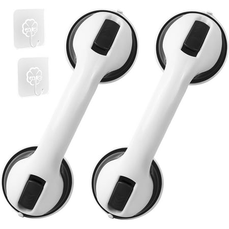 Suction Bathroom Grab Rails, 12 inch Hand Rail for Disabled, 2pcs Portable Mobility Aids Safety Handle with Suction Cup Fitting for Children and Disability Aids