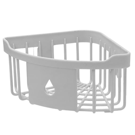 Suction Corner Shower Caddy Bathroom Shower Shelf Storage Basket Wall Mounted Organizer for Shampoo Conditioner Shower Rack for Kitchen Bathroom White One Size