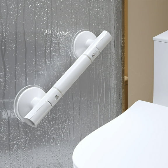 Suction Cup Bathroom Handrail Support Handle Non-Slip Safety Rail Elderly Toilet Shower Grab Bar Storage Organizer (1-Pack)
