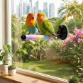 thumbnail image 1 of BASHI Suction Cup Bird Perch Stand for Window Mounting, Bird Travel Companion with Integrated Tray and Feeding Cups, 1 of 7