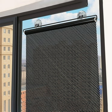 Suction Cup Blackout Curtains - Cordless Retractable Window Shades with No Drilling | Light Filtering & Thermal Insulation Blinds | Adjustable Sun Protection for Heat Blocking