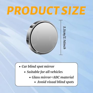 Acp 2PCS Universal 360° Wide Angle Convex Blind Spot Mirrors – Triangle Frameless, HD Glass, Black