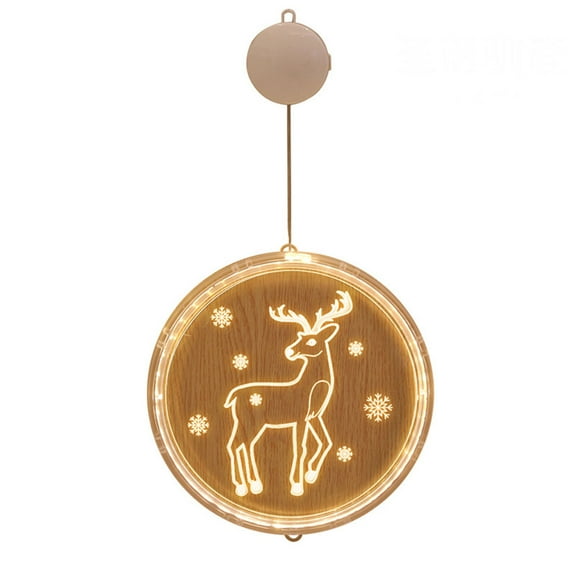 Suction Cup Color Lamp Hanglight Santa Claus Holiday Atmosphere Decor Christmas Room Glass Window Decorated Star Lights Lamp