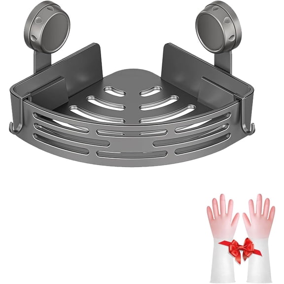 Suction Cup Corner Shower Shelf,No-Drill Bathroom Corner Shelf,Aluminum Wall Mounted Storage Rack Bathtub Shelf,For Bathroom Kitchen