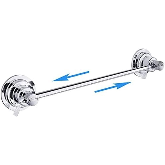 Suction Cup Extendable 17-29" Stainless Steel Towel Bar (Chrome Plating)