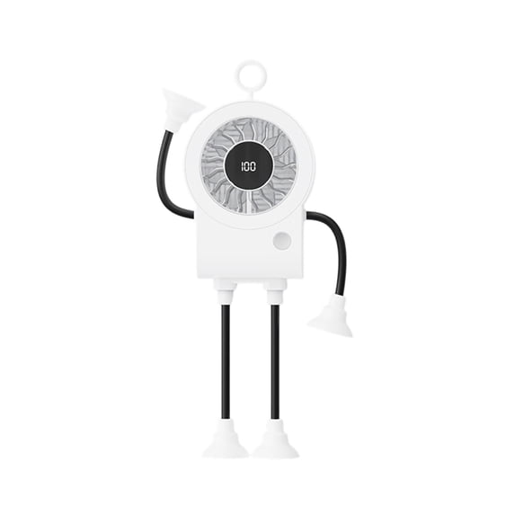 Suction Cup Fan, USB Rechargeable Mini Fan with Digital Speed Display for Kitchen Bathroom Office, Adjustable Wind Quiet Cooling Small Fan with Flexible Hose