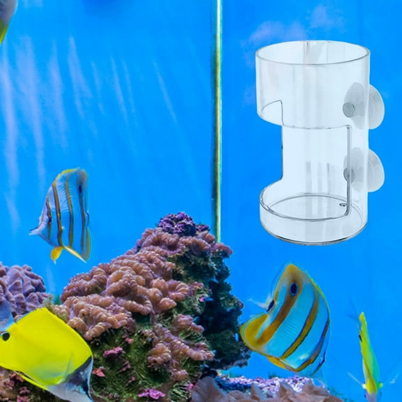 Suction Cup Fish Feeder Aquarium Floating Food Tray Feeding Station for Automatic Dispenser Accessory