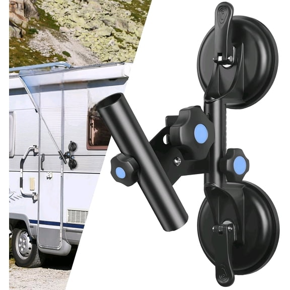 Suction Cup Flag Pole Holder for Rv, Rv Flagpole Mount Kit with Angle Adjustable, Quick Flag Pole Mount for Holds Flags,Heavy Duty Flagpole Holder for Camper, Truck, Trailer, Yacht,Boat,Vehicle