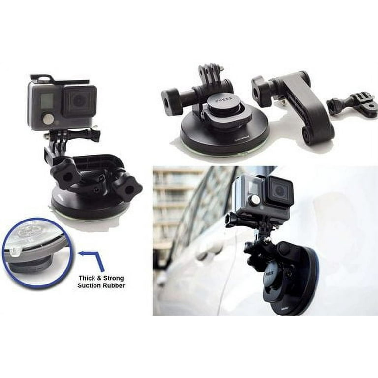 GoPro suction Cup GOMA Solid, mounted on a windshield.