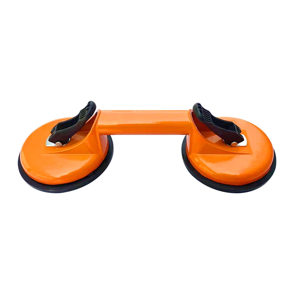 Suction Cup, Heavy Duty Aluminum Alloy Vacuum Plate Handle Glass Holder Hooks to Lift Large Glass Tile Lifter Moving Glass Dent Puller, Orange