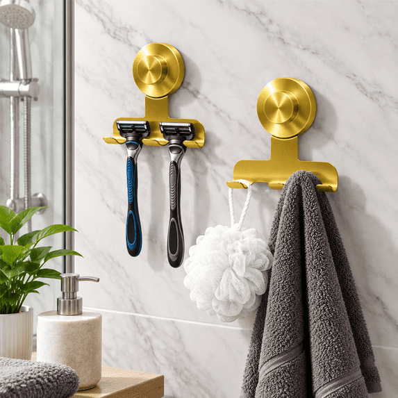 Suction Cup Holder For Shower Heavy-duty 7kg Hooks Towel Loofah ...