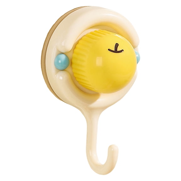 Suction Cup Hook,Decoration Hanger,Vacuum Suction Hook for Kitchen,Removable Wall Hooks for Window Glass Door,No Drilling Wall Hooks with Strong Hold,Shower Hooks for Inside Shower,Yellow,1PC,3.6"
