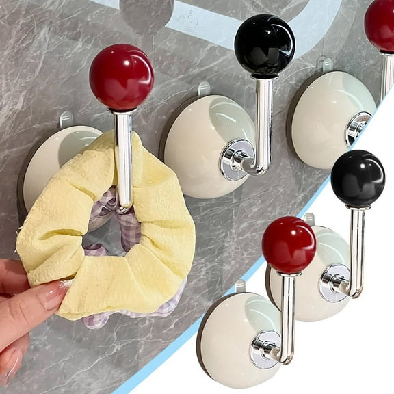 Suction Cup Hook | Strong Adhesion Door Pull Handle | L-Shaped No-Drill Installation | Waterproof ABS TPU PC | Multi-Use for Organizing Accessories | Punch-Free | 1 Pack